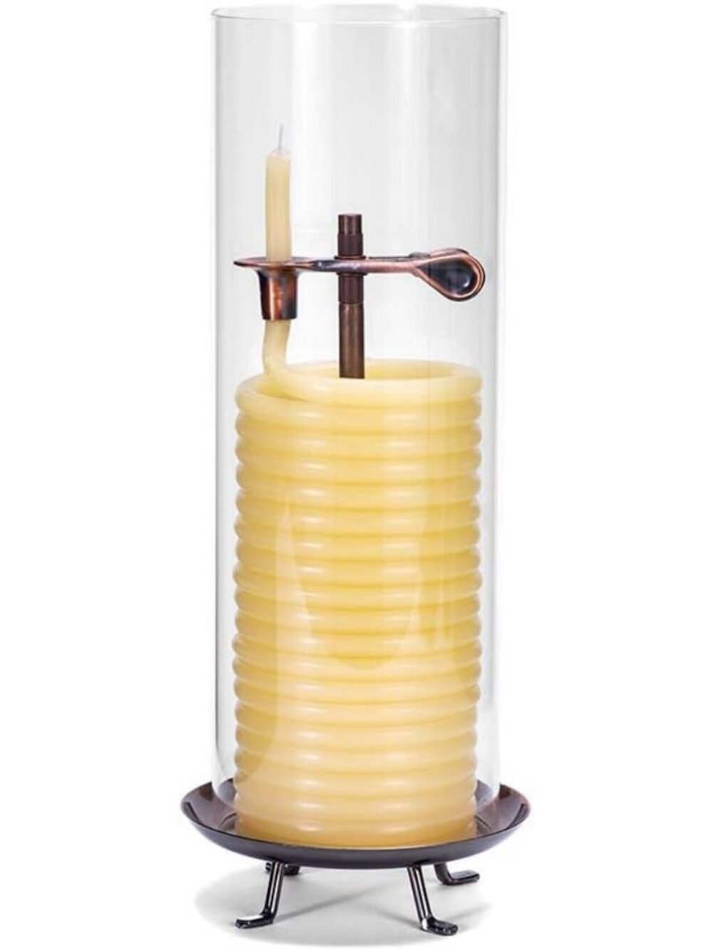 Eco-Friendly 80-Hour Beeswax Candle in Glass Cylinder - Natural Cotton Wick
